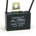 Capacitor de filme de polipropileno metalizado para AC Cbb61 Tmcf25-5